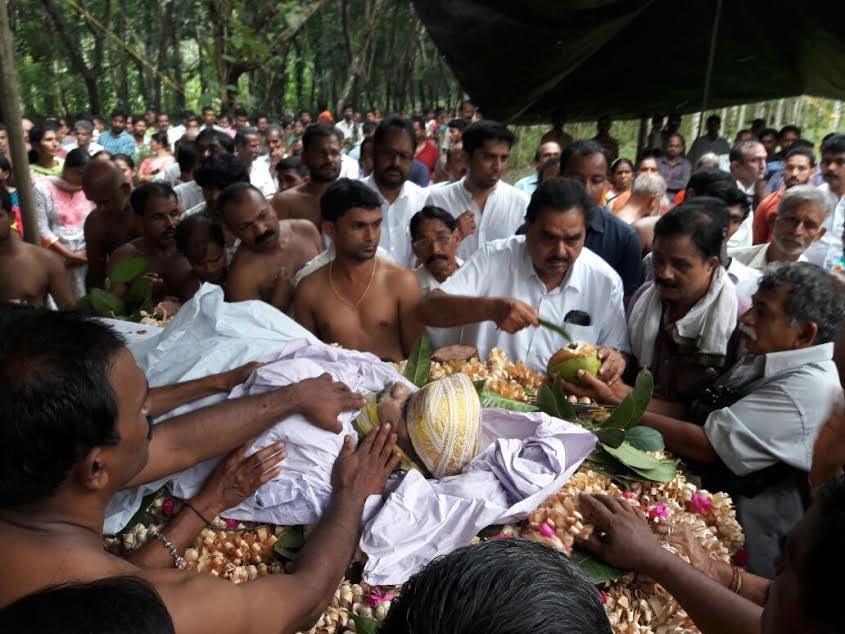 ಸಿ.ಪಿ. ಜಯರಾಮ ಗೌಡರ ಅಂತ್ಯಕ್ರಿಯೆ